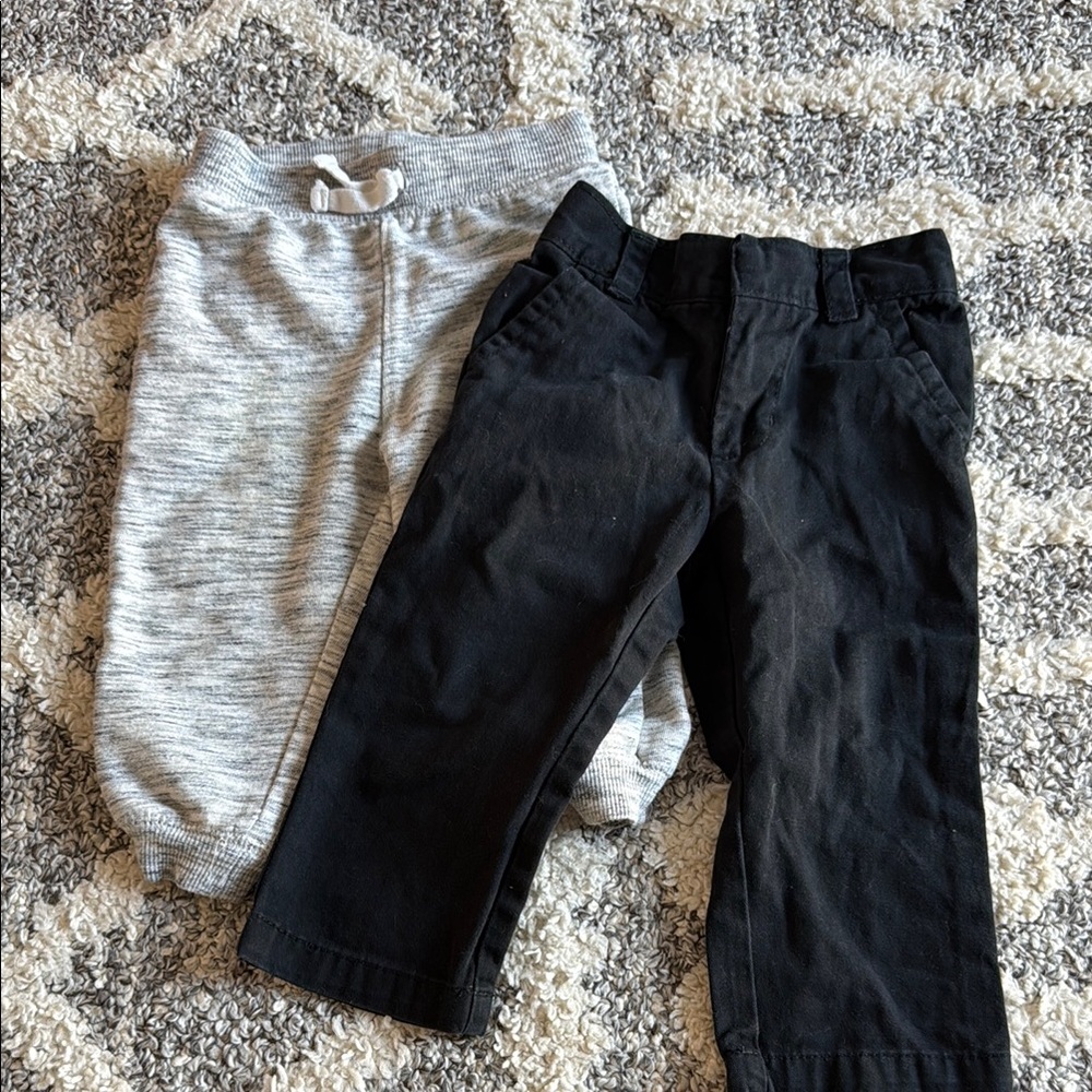 Kids Black and Gray Bottoms Set